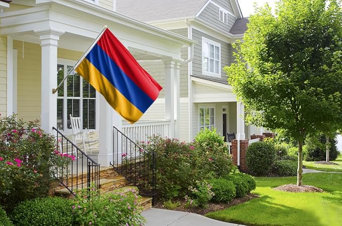 Double Sided Armenia Flag 4x6FT Armenian National Polyester Flag With 2 Grommets For Patriotic Armenian Themed Festival Events Party Decoration(Armenia, 4x6FT-3ply)