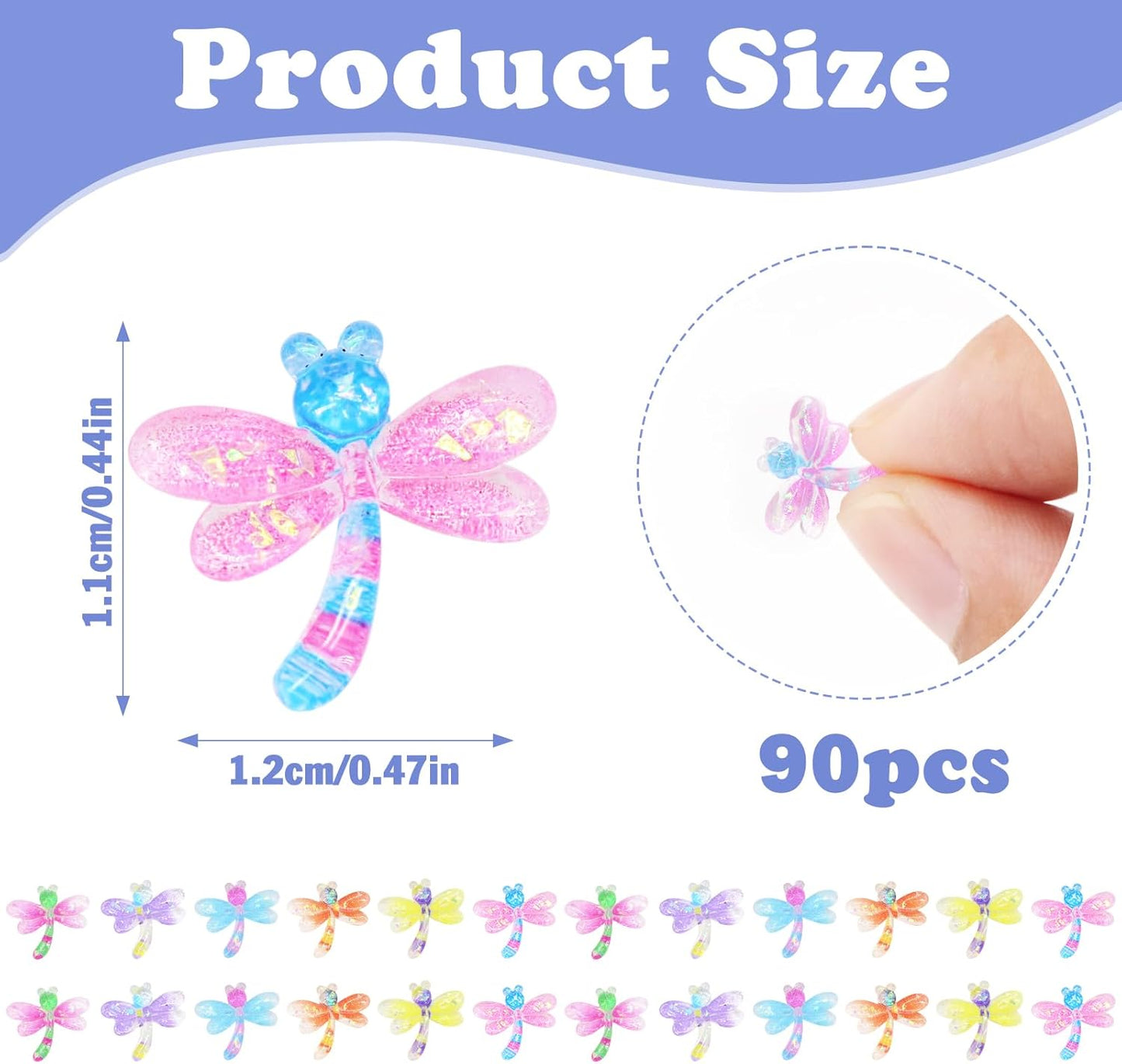 90Pcs Mini Resin Dragonflies Figurine, Tiny Dragonfly Garden Decor for DIY Crafft Fairy Garden Dollhouse Micro Landscaping Decoration