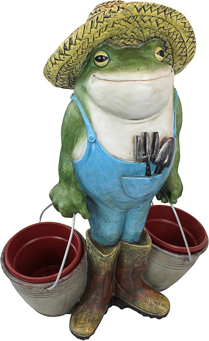 Design Toscano Buckets The Garden Frog Statue