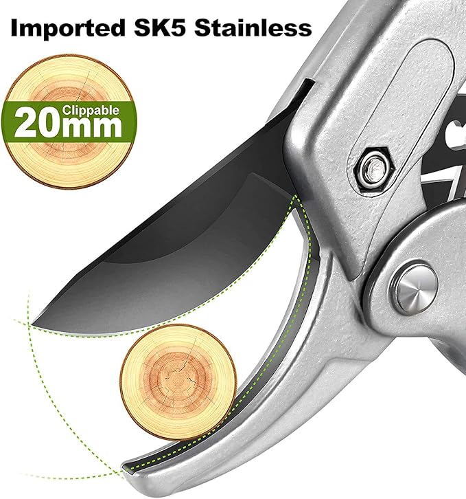Garden clippers, premium Germany pruners, Work 3 times easier, professional pruning shears, cutting rose, flower, hedge, stem, tree, Sharp gardening scissors, Arthritis weak hand snips (Japanese-1, 1)