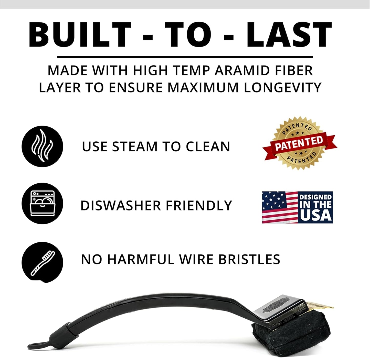 Grill Rescue BBQ Replaceable Scraper Cleaning Head, [Rescue-Upgraded], Bristle Free, Durable and Unique Scraper Tools for Cast Iron or Stainless-Steel Grates, Barbecue Cleaner (Rescue Pro Head)