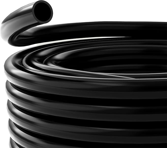 Alpine Corporation 100' PVC Tubing with 1/2" Inside Diameter for Ponds and Fountains, Black
