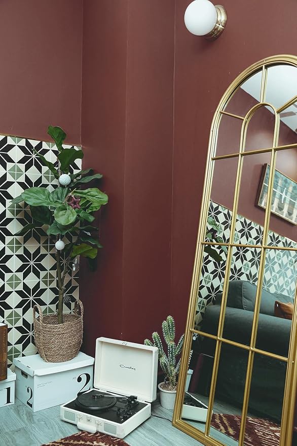 Dimoon 236''x17.7'' Red Peel and Stick Wallpaper Contact Paper Modern Self Adhesive Wall Paper Removable Renter Friendly Textured Solid Color Shelf Cabinet Vinyl Roll (236''x17.7'',Bordeaux Red)