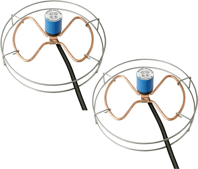 Farm Innovators 1500 Watt Cast Aluminum Submergible Water Tank Deicer, with Self Regulating Thermostat and Anti Chew Cord Protector, 2 Pack