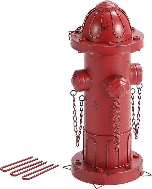 16.5" H Metal Fire Hydrant for Dogs to Pee On, Vintage Dog Fire Hydrant Pee Post for Outdoor Decor