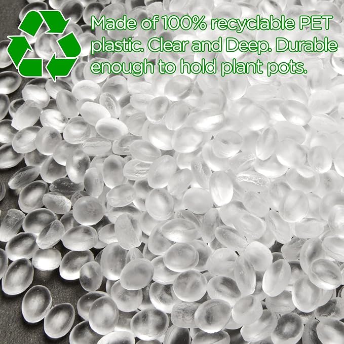 Hoolerry Plastic Plant Saucer Clear Deep Drip Tray Thickened Clear Plant Saucers Trays for Pots Deep Drip Trays for Home Garden Indoor and Outdoor Potted(20 Pcs,6, 8, 10, 12 Inch)