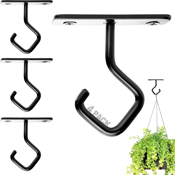 AJART Ceiling Hooks for Hanging Plants: Iron Plant Hanger for Wall Mount - 4 Pack/2.5 Inch Ceiling Hook for Indoor Use