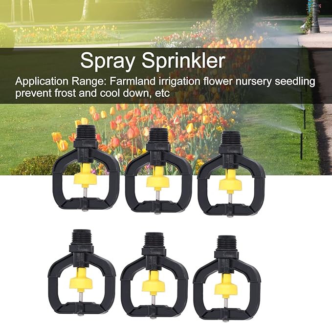 G1/2 Male Thread Rotating Irrigation Sprinkler, 12pcs Misting Spray Nozzle, Plastic Spray Nozzle Misting Nozzle Atomizing Micro Sprinkler for Garden Yard Lawn Watering Sprinkling