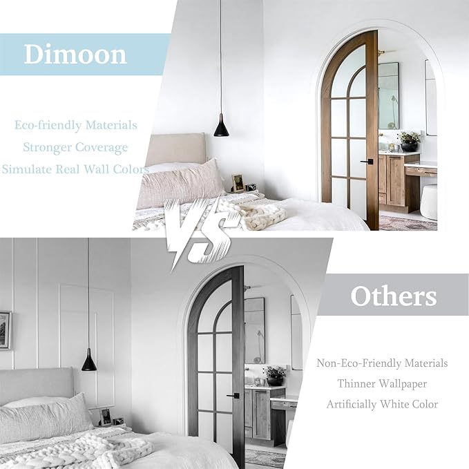 Dimoon 590''x17.7'' White Peel and Stick Wallpaper Contact Paper Self Adhesive Wall Paper