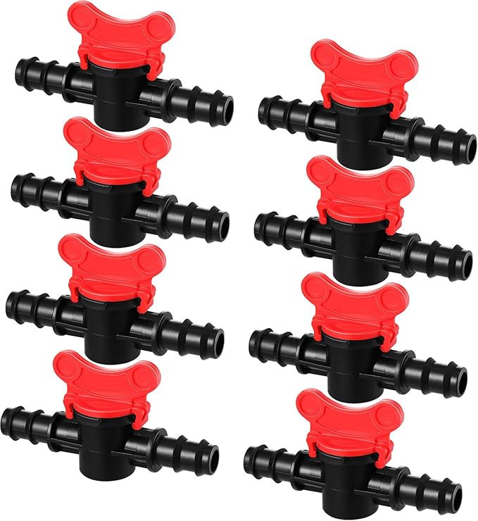 Drip Irrigation Switch Valve Gate Valves for 1/2 Inch Double Male Barbed Valve (8)