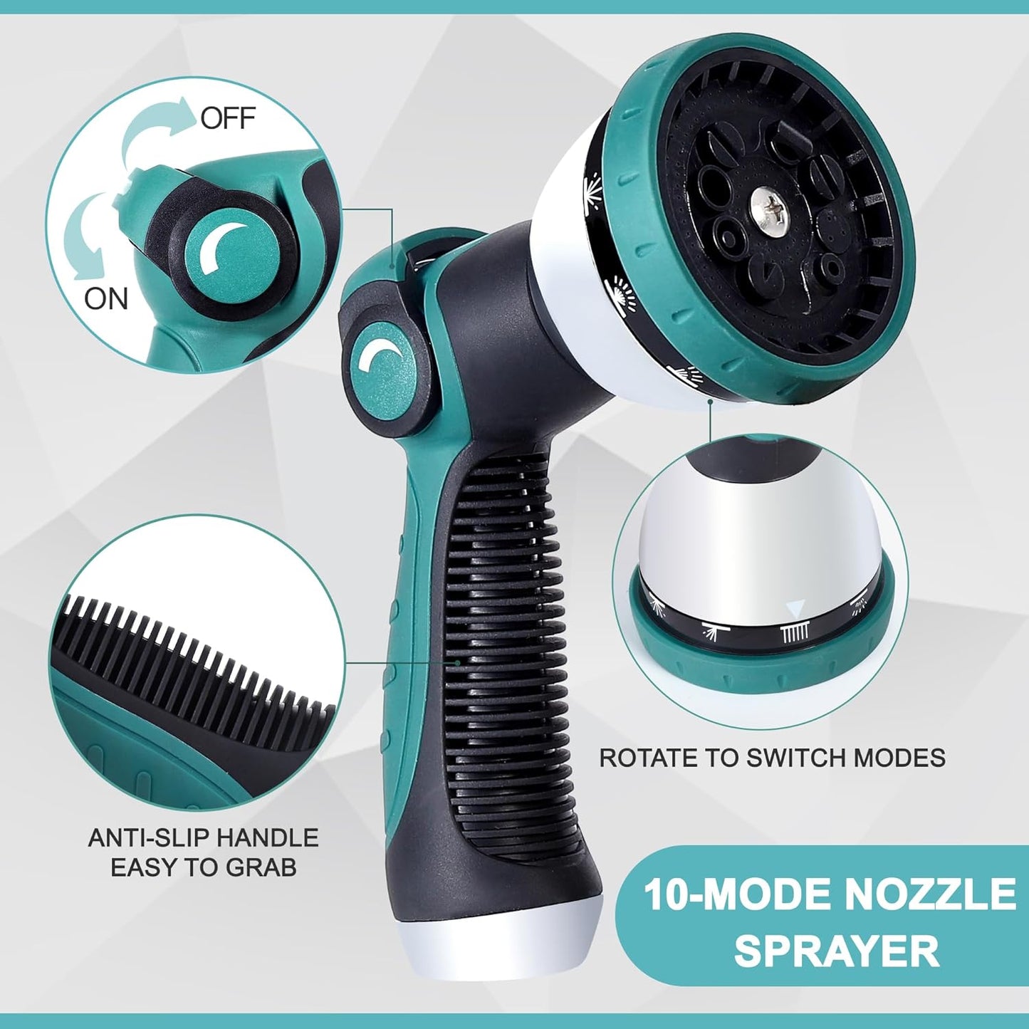 75FT 5/8'' Garden Hose, 304 Stainless Steel Water Hose, Flexible with a 10-Mode Nozzle Sprayer, No Kink, Lightweight, Puncture Proof Metal Hose, Ideal for Yard, Lawn, Outdoor