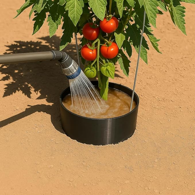 Garden Water Ring 10-Pack – Root Zone Irrigation Water Saver Rings for Garden Plants – Precision Hydration, Weed Control & Fertilizer Containment – Made in USA – Reusable Garden Watering Tool