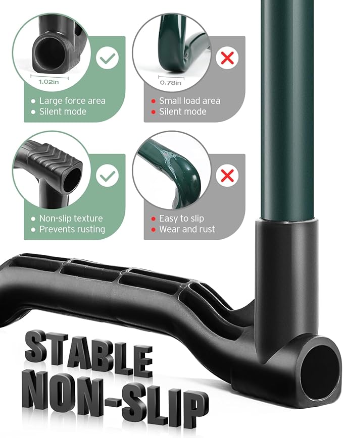 Garden Kneeler and Seat Heavy Duty, Upgraded Foldable Gardening Stool - Widened to 10" Stable Wear-resistant Prevent Knee and Back Pain, Beautiful Logo high-end 2 Large Tool Bags Gift for Women