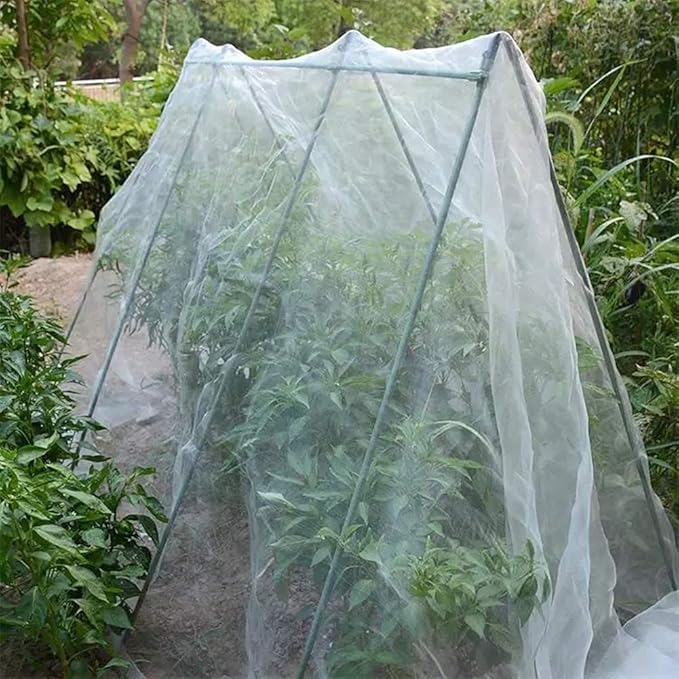 Agfabric Garden Netting 5'x100' Insect Pest Barrier Bird Netting for Garden Protection,Row Cover Mesh Netting for Vegetables Fruit Trees and Plants,White