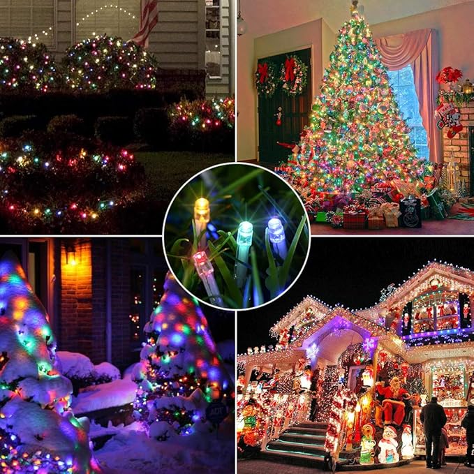 338Ft Christmas Lights Outdoor, 1000 LED Christmas String Lights with 8 Modes, Timer, Waterproof Fairy Twinkle Lights for Christmas Party, Garden, Wedding, Holiday, Xmas Tree Decorations (Multicolor)
