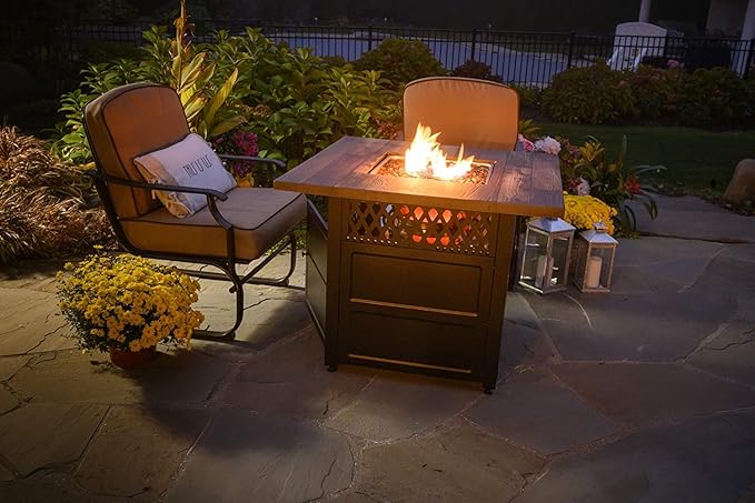 DualHeat by Endless Summer, The Harris, 38" Square Propane Gas Outdoor Fire Pit/Patio Heater