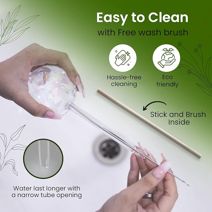 4 Pcs Iridescent Self Watering Globes, Glass Rainbow Plant Watering Globes, Self Watering Planter Insert, Automatic Plant Waterer Indoor, Plant Watering Devices, Plant Water Globes, Watering Bulb