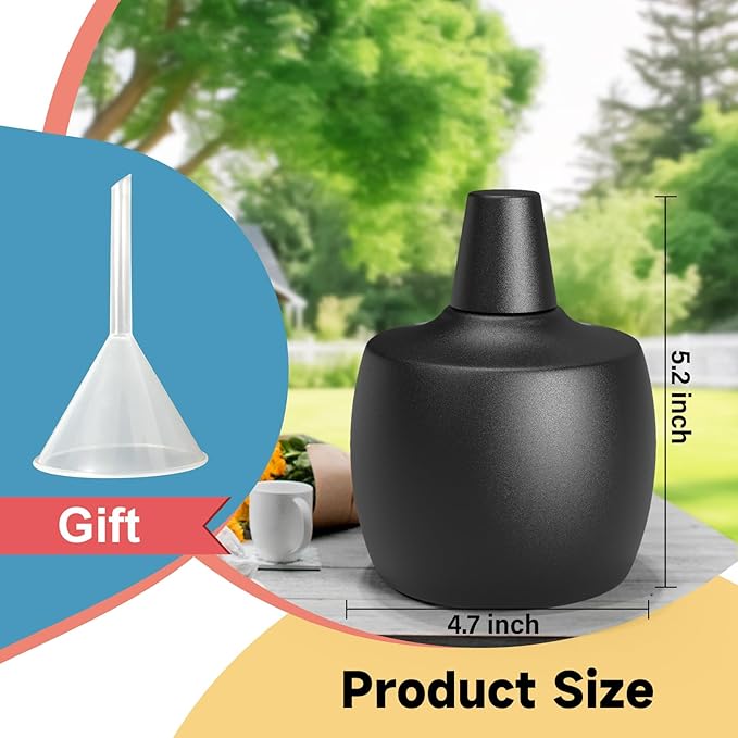 4-Pack Citronella Tabletop Torches, 21.5 oz Table Top Torches for Outdoor, Metal Oil Burner Candles, Garden Torches with Fiberglass Wick for Yard, Patio, Deck, Garden, Party, Landscape