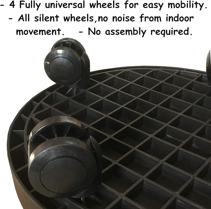 2 Pack of 12.6 Inch Heavy Duty Plant Caddy with Wheels,Rolling Plant Stand Pot Trolley,Wheeled Planter Saucer Tray,Potted Flower Mover Dolly with Casters Round Coaster for Indoor Outdoor