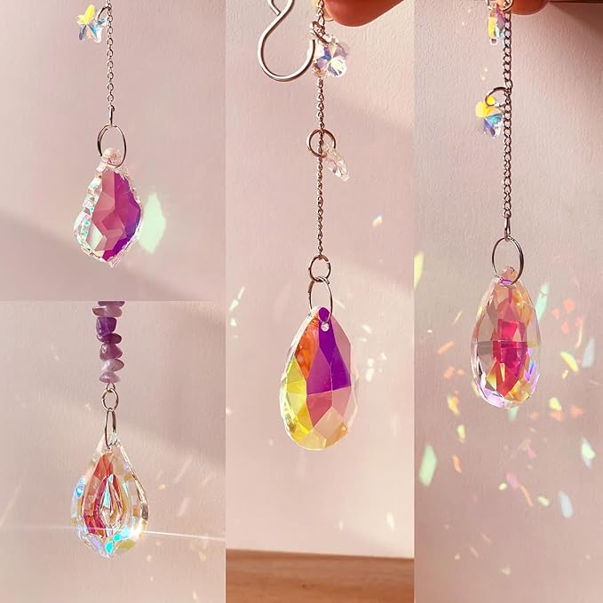 420pcs Suncatcher Making Kits for Adults Crystal Sun Catchers Crafts with Hooks Chains Pendants Rainbow Maker for Window Hanging Prism Indoor Outdoor Garden Xmas Wedding Party Decor (Mermaid)
