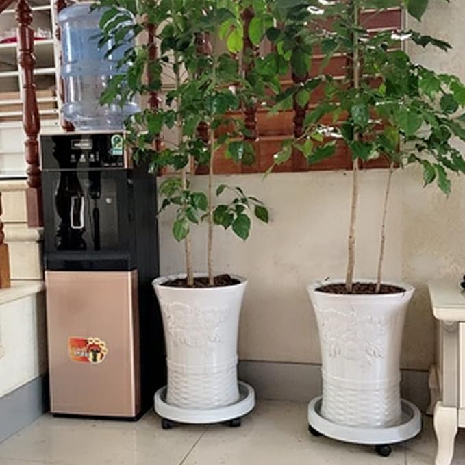 2 Pack of 11 Inch Heavy Duty Plant Caddy with Wheels,Rolling Plant Stand Pot Trolley,Wheeled Planter Saucer Tray,Potted Flower Mover Dolly with Casters Round Coaster for Indoor Outdoor