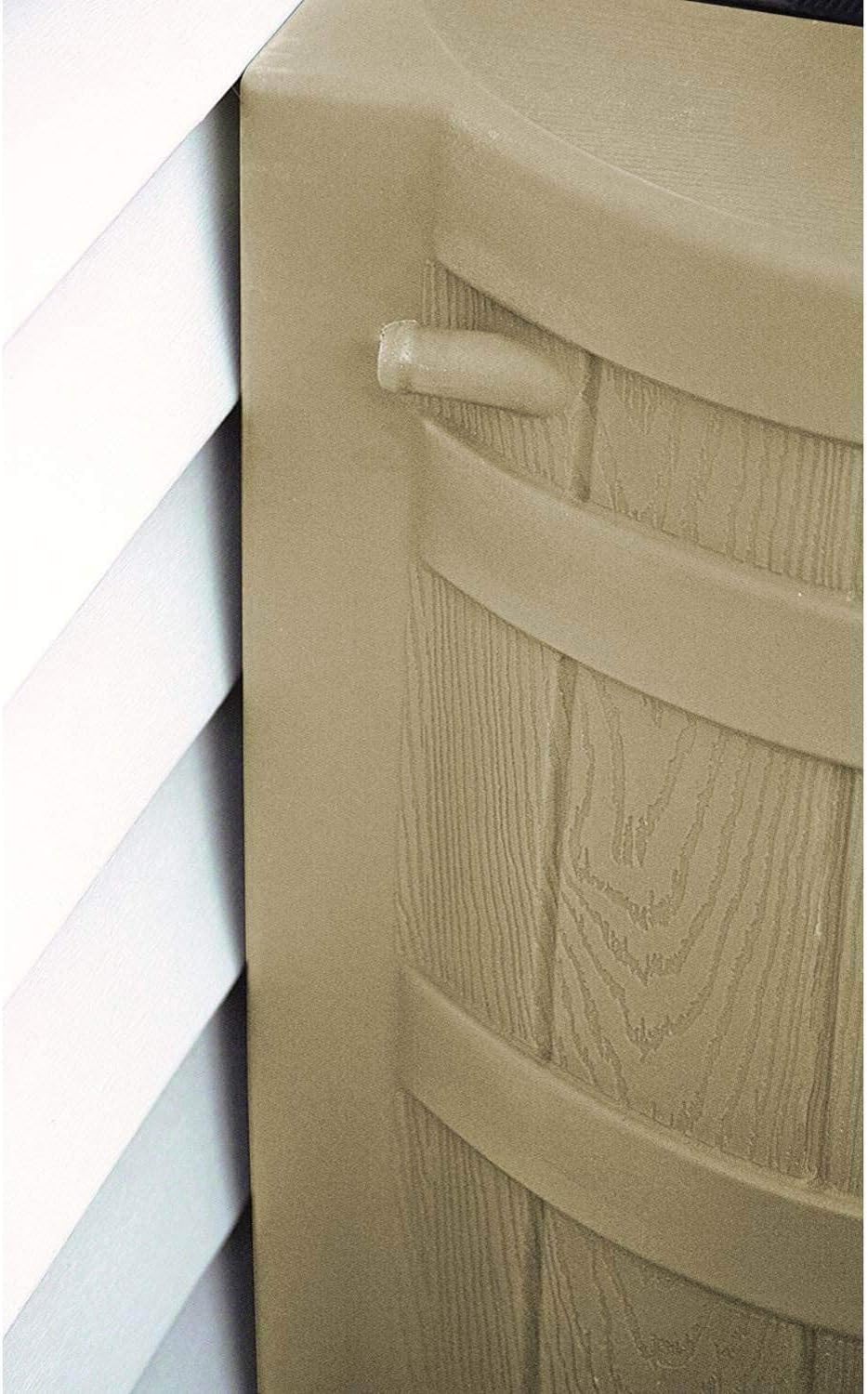 Good Ideas Rain Wizard 50 Gallon Plastic Rain Barrel Water Collector with Brass Spigot, Khaki (2 Pack)