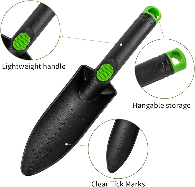 Hoe Garden Tool Set, 3 Piece Handheld Gardening Tools includs Garden Hoe and Cultivator Combo, Mini Hand Rake and Garden Trowel Outdoor Heavy Duty Garden Tools for Weeding or Digging