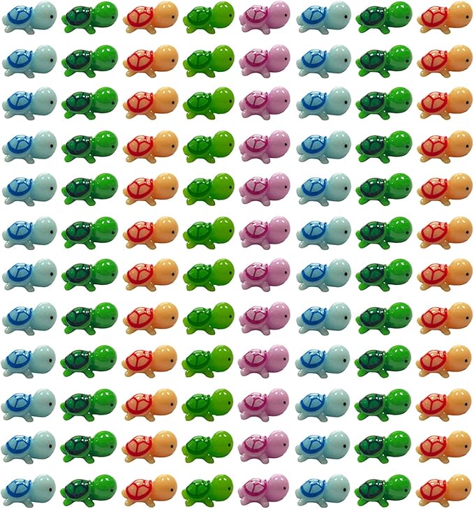 150 Pcs Miniature Sea Turtle Figurine Tiny Sea Turtles Mini Turtle Statue Animal Figure Sea Turtle for DIY Garden Decoration Fish Tank Cake Home Decor