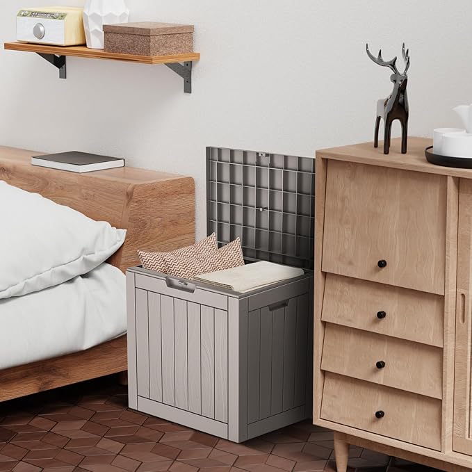 DRATO Deck Boxes, 31 Gallon Outdoor Storage Box for Patio Cushion, Sports Equipment, Garden Tools, Waterproof and UV Resistant, Lockable (Grey)