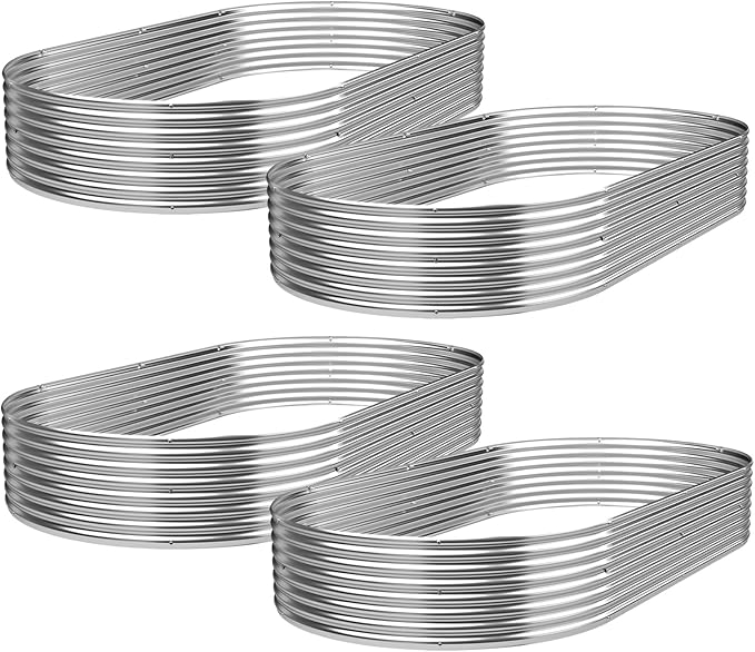4 Pack Galvanized Raised Garden Bed Outdoor,Metal Garden Bed for Vegetables,Steel Raised Beds for Gardening,Above Ground Garden Box for Flower-35x20inch