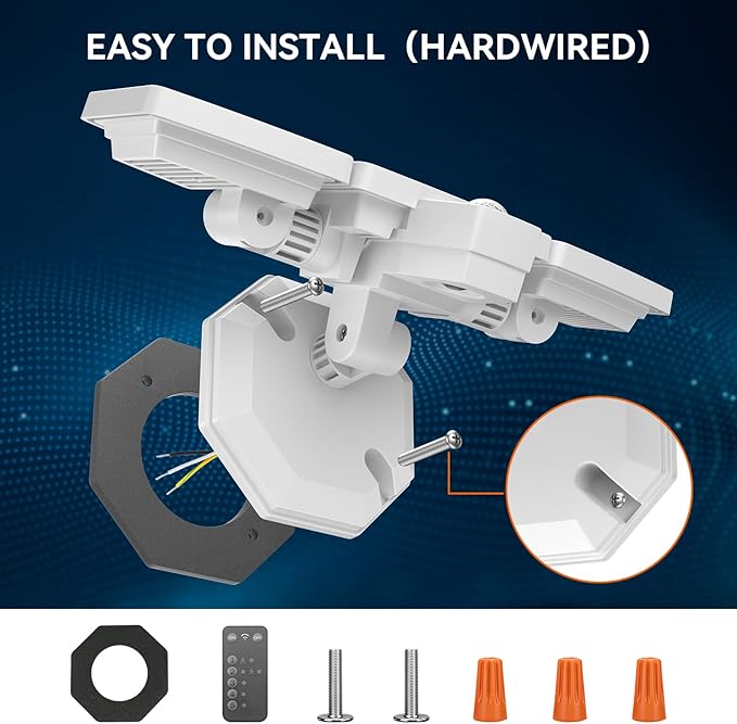 65W LED Flood Light Outdoor, 6500LM, Waterproof, 6500K Motion Sensor Flood Lights Outdoor with Adjustable 3 Head Detected Floodlight for Outside Entryway Garage, Yard, Porch, White