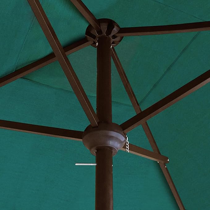 EliteShade USA 10-Year-Non-Fading 6x6Ft Square Market Umbrella Patio Outdoor Table Umbrella with Ventilation, Forest Green