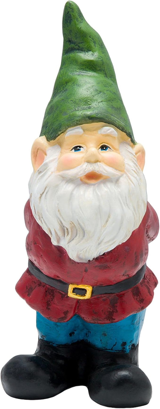 Alpine Corporation 11" Tall Classic Outdoor Garden Gnome Yard Statue Decoration
