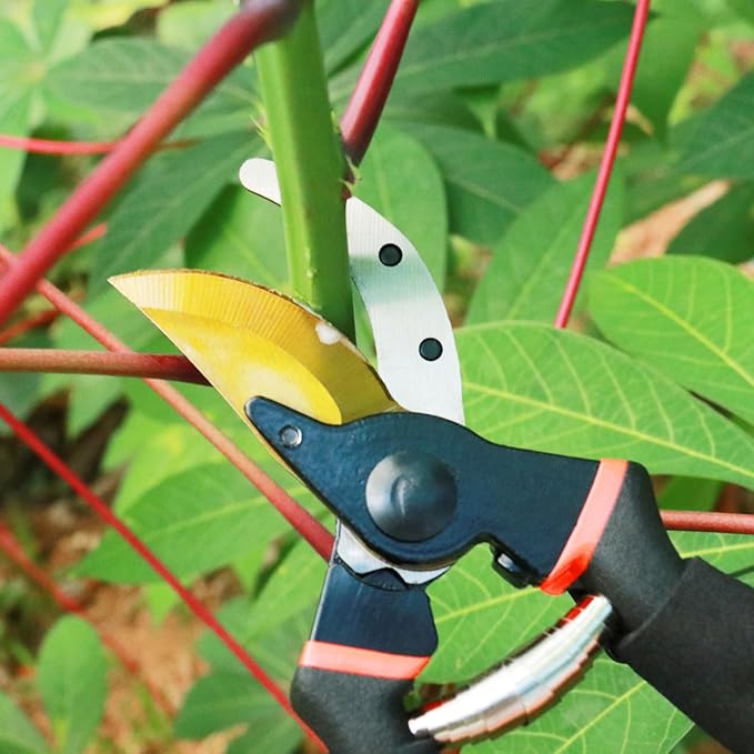 Garden Shears, Sharp Pruners for Gardening with Locking Mechanism, Ideal for Trimming, Harvesting