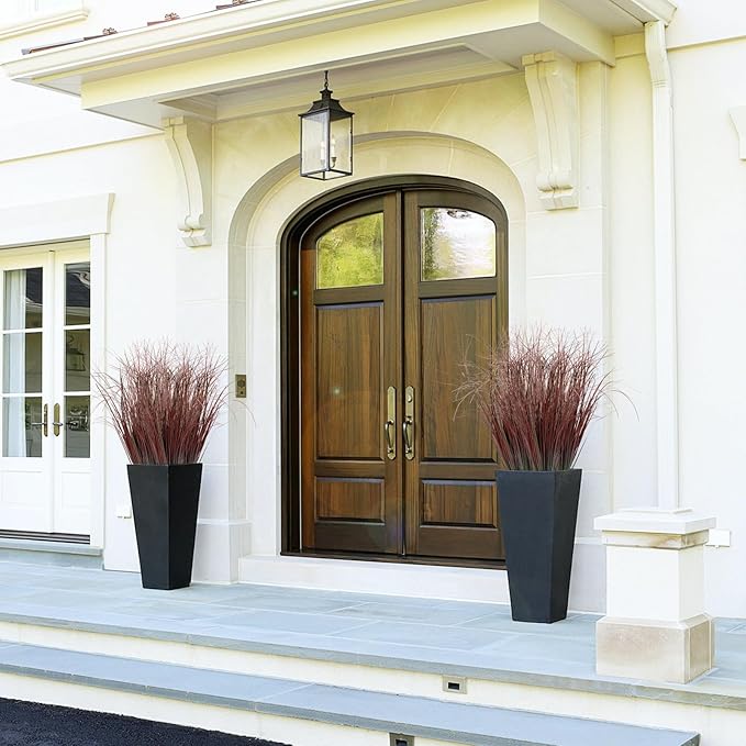 36Pcs Artificial Grass Plants, Faux Shrubs Wheat Grass, Artificial Tall Grasses Fake Plants for Outdoor Decor,Artificial Greenery Stems Weed for Room Indoor Home Decor（Red）