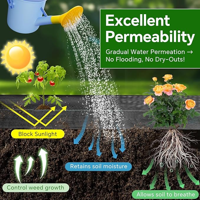 6FT X 330 FT Weed Barrier Landscape Fabric Heavy Duty,3.2 OZ Premium Garden Weed Blocker Fabric for Weed Control, Plastic Ground Cover with Woven Weed Cloth,Durable Landscaping Fabric