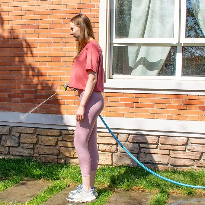 Fevone 12 ft Garden Hose, Heavy Duty Water Hose, Hybrid Polymer, Kink Resistance, Flexible, Durable, Leak Free, Aluminum Fittings, 3/4" GHT, 5/8" ID, 600 Psi, Drinking Water Safe