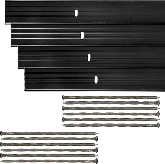 Dreamscape E-Z Edge Aluminum Landscape Edging - 4 Strips, 6ft Each (24ft Total), Black Painted - Professional Quality Landscaping Border, Metal Divider for Lawn, Garden, Flowerbed