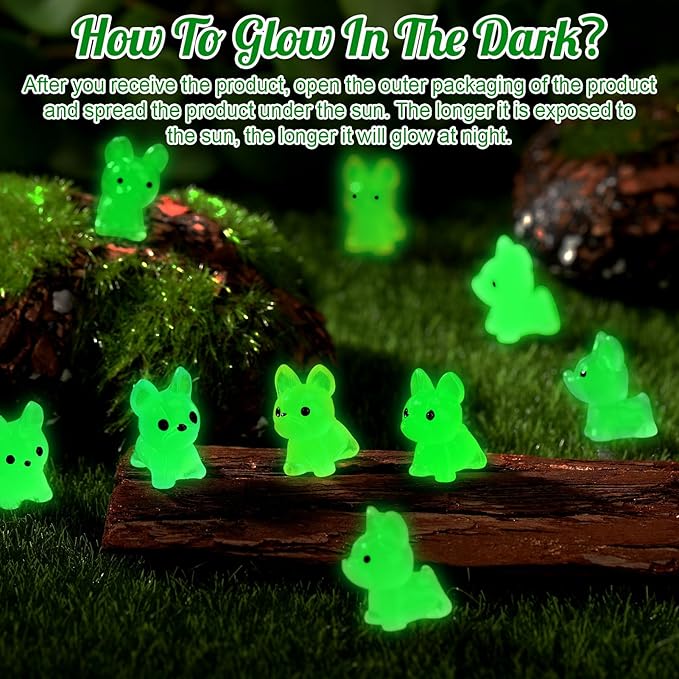 90 Pcs Luminous Mini Resin Dogs, Miniature Dog Figurines, Cute Small Dog Figures, Mini Dog Figurines Statues Glow in The Dark Crafts Cake Decor Tiny Home for Micro Landscape Dollhouse Garden