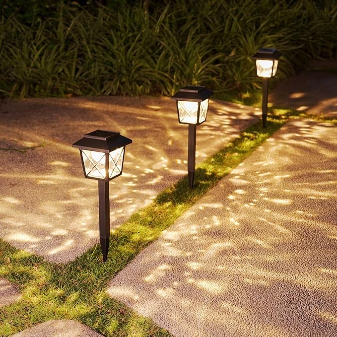 6 Pack Large Rotating Solar Lights Outdoor Waterproof 2 Modes Twinkling Decorative Lights for Garden Yard Pathway Walkway Decorations Landscape Lighting. (Set of 6)