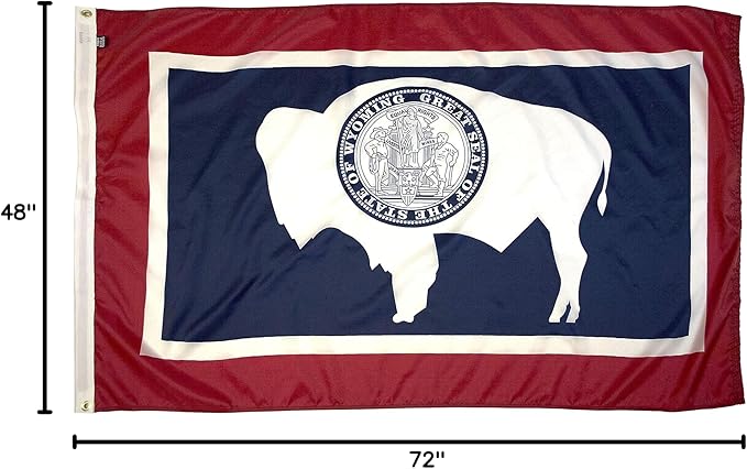 FlagSource Wyoming Nylon State Flag, Made in USA, 4x6'