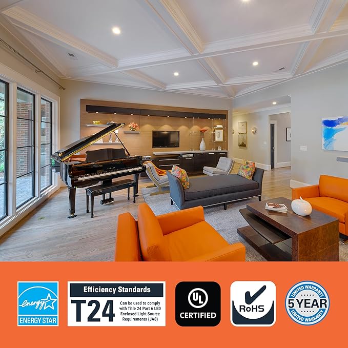 HALO LTE 4 Inch Indoor/Outdoor Recessed LED Trim Can Light, 3000K - Contractor Value Pack (12-Pack) - LTE46930-12PK