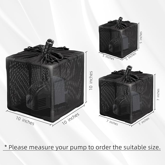 Fineday Pond Filter, Anti-Clogging Cube Outdoor Mesh Water Pump Barrier Bag Box Basket (10 inch)