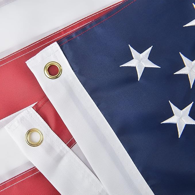 American Flag 2x3 FT, US Flag USA High Wind with Embroidered Stars, Sewn Stripes, Brass Grommets, Durable USA Flag Outdoor Outside