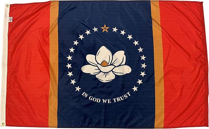 FlagSource Mississippi Nylon State Flag, Made in the USA, 4x6'