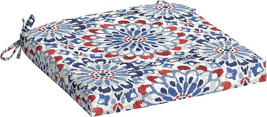 Arden Indoor/Outdoor Seat or Rocking Chair Cushion, 19 x 18, Water Repellent, Rain Proof, Fade Resistant Cushion for Rocking or Dining Chairs Clark Blue