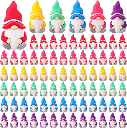 100 Pcs Mini Gnomes Figurines Tiny Fairy Resin Gnomes Statue Garden Bulk for Goody Bag Stuffers Filler Party Favors Gifts Decor Dwarf Statues Garden Dollhouse Micro Landscape Accessories