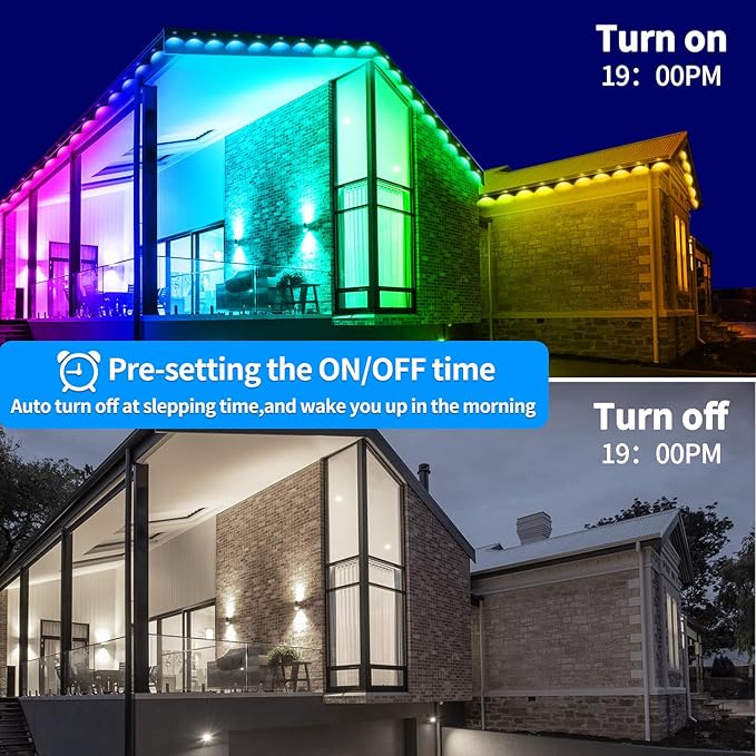 100ft Permanent Outdoor Light,RGB Eaves Lights with App Control Remote,DIY IP67 Waterproof Under Eave Lighting,Outside led Lights for Christmas,Garden,House Decorations