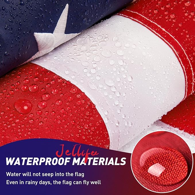 American Flag 8x12 FT, US Flags with Embroidered Stars Sewn Stripes Brass Grommets, Vivid Color, All Weather United States Flag, Polyester USA Flag for Outdoors Indoors (8x12 Foot)