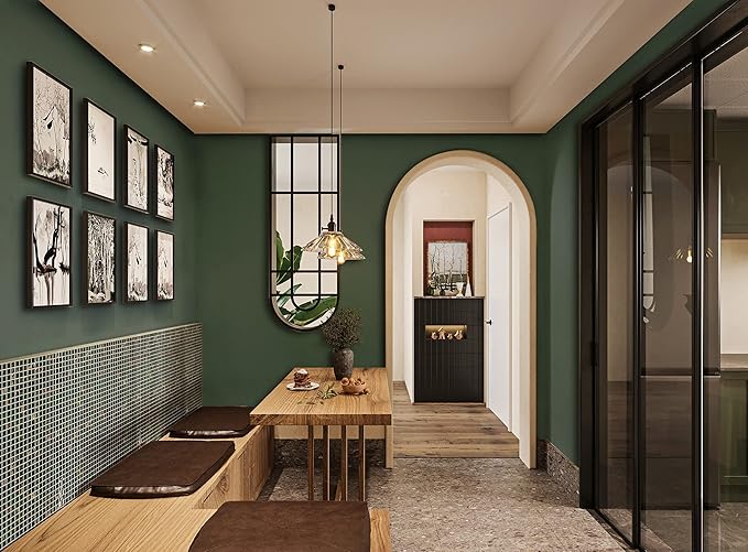 Dimoon 787''x17.7'' Green Peel and Stick Wallpaper Contact Paper Modern Self Adhesive Wall Paper Removable Renter Friendly Textured Solid Color Shelf Cabinet Vinyl Roll (787''x17.7'',Dark Green)